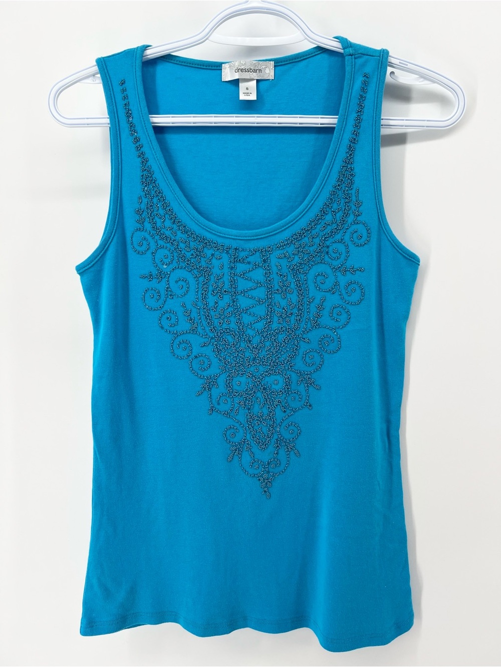 Y2K Dressbarn Women’s Small Embellished Fairycore Sleeveless 100% Cotton Top